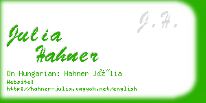 julia hahner business card